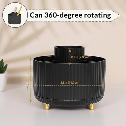 SKYDUE 360 Degree Rotating Desk Organizer, Pencil Pen Holder for Desk