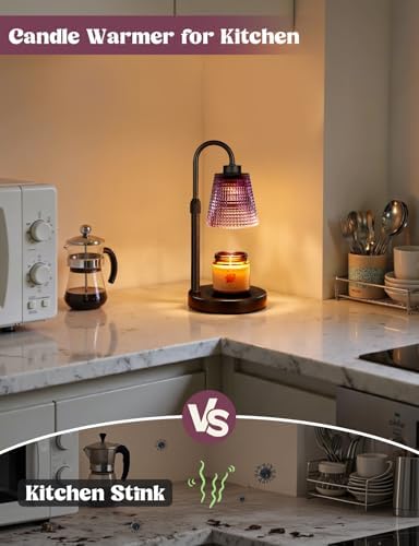 Innqoo Purple Candle Warmer Lamp with Timer, Dimmable Candle Warmer for Home Decor, Height Adjustable Candle Lamp for Jar Candles, Birthday Gifts for Women Mom, House Warming Gifts New Home