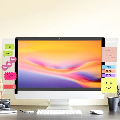 Office Supplies for Women Men 2pcs Monitor Memo Board with Functional Areas
