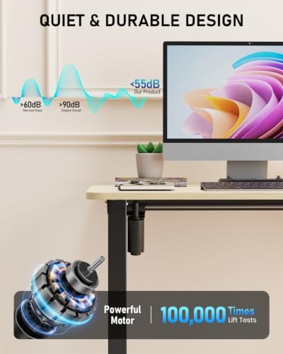 32" Small Rolling Electric Standing Desk Adjustable Height for Home Office
