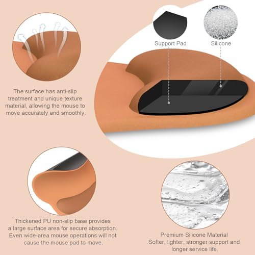 MOSISO Wrist Rest Support for Mouse Pad&Keyboard Set, Cosmic Orange