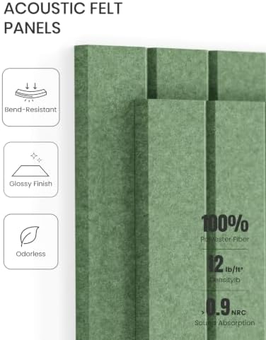 Fluxynara 48" x 36" Large Felt Bulletin Board, Moss Green