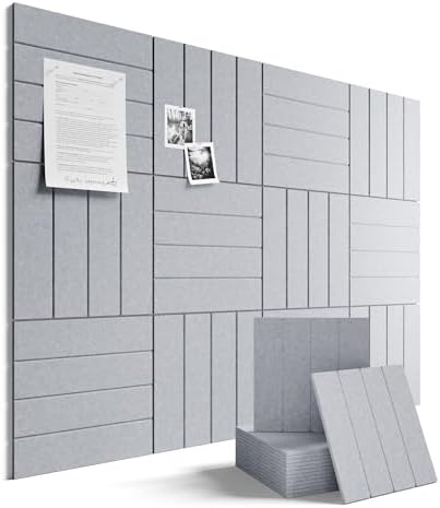 Fluxynara 48" x 36" Large Felt Bulletin Board, Soft Gray