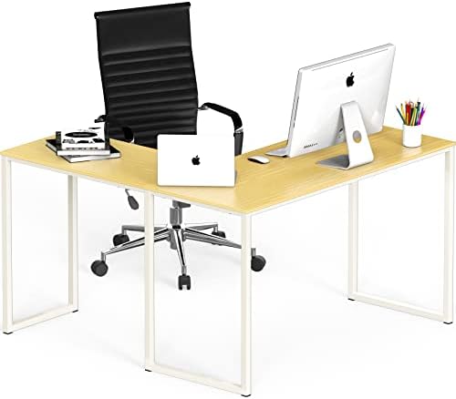 SHW Mission 48 x 48 L-Shape Home Office Computer Desk, Oak