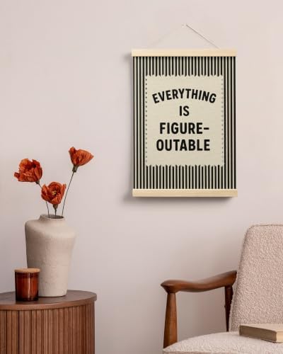FGFK Everything Is Figureoutable Inspirational Wall Art Poster Hanger Frame