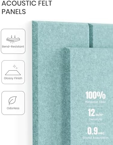 Fluxynara Felt Bulletin Board & Cork Board Alternative, Aqua Blue