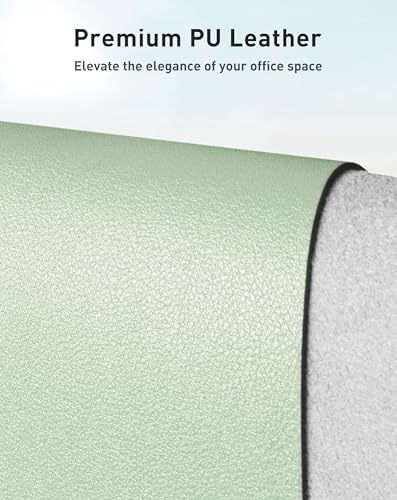Aothia Faux Leather Desk Mat - Large Mouse Pad, Non-Slip PU Leather Blotter, Waterproof Writing Surface for Office and Home (Aqua, 42" x 17")