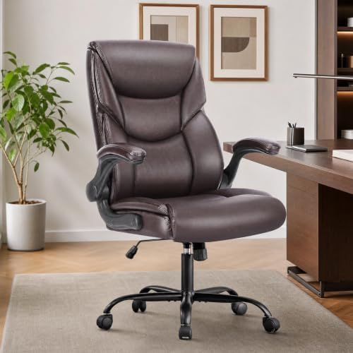 Sweetcrispy Computer Desk Chair, Lumbar Support Video Game Chair PU Leather