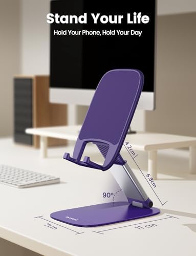 Lamicall Ultra-Thin Phone Holder for Desk, Purple Office Desk Accessories