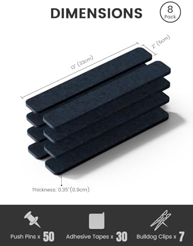 Fluxynara 13" x 2" Felt Wall Panels, Midnight Blue