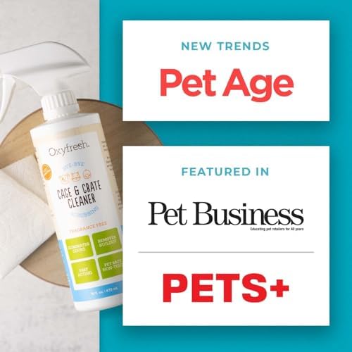 Oxyfresh Pemium Crate & Cage Cleaner – Safe, Bleach Free & Works Instantly | Professional Dog Crate & Small Animal & Bird Cage Odor Eliminator – Quickly Cleans, Removes Poop & Deodorizes Pet Odors