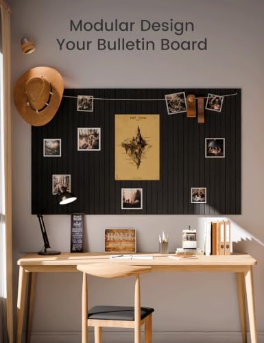 Fluxynara 48" x 36" Large Felt Bulletin Board, Black