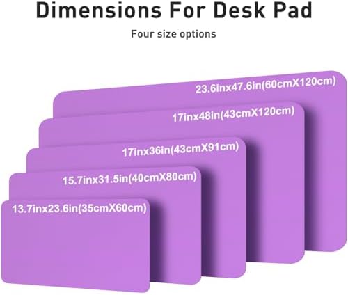 Aothia Faux Leather Desk Mat – Large Mouse Pad, Non-Slip PU Leather Blotter, Waterproof Writing Surface for Office and Home (Iris Violet, 47.2" x 23.6")