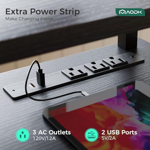 AODK 63 Inch Electric Standing Desk with Drawers & Keyboard Tray, Black