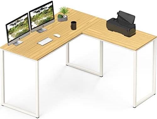 SHW Mission 48 x 48 L-Shape Home Office Computer Desk, Oak