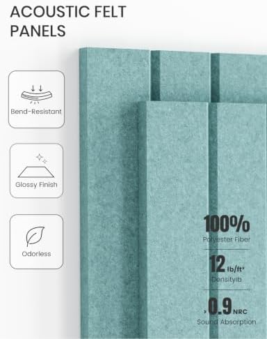 Fluxynara 36" x 24" Large Felt Bulletin Board, Aqua Blue