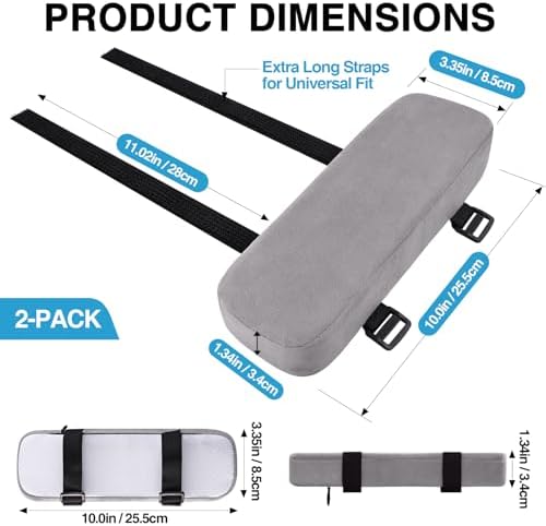 Smiry Memory Foam Office Chair Armrest Pads, Non-Slip Armrest Cushion
