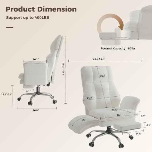 Big and Tall Office Chair, Flip Armrests for Pets & Cross Legged Sitting