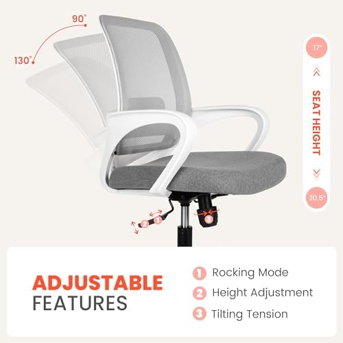 NEO CHAIR Home Office Desk Chair Ergonomic Mesh with Lumbar Support, Grey
