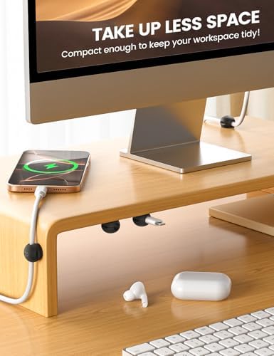 Lamicall 12 Pack Magnetic Cord Organizer, Silicone Mini Cable Clips