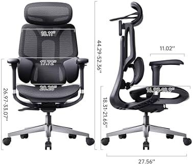 Hbada E3 Air 2026 Ergonomic Office Chair, 3-Zone Lumbar Support, Comfy Home Office Chair with Auto Recline, 4D Headrest & Armrests, 140° Tilt for Work & Relax, Black