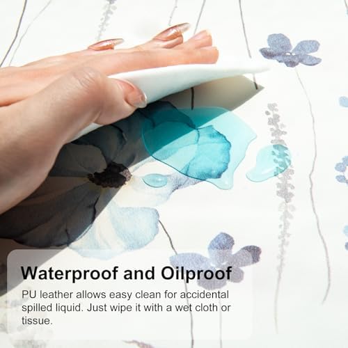 QiyI PU Leather Large Mouse Pad, 31.5" x 11.8", Watercolor Flowers