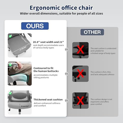 Ergonomic Office Chair Desk Chair with Adjustable Lumbar Support