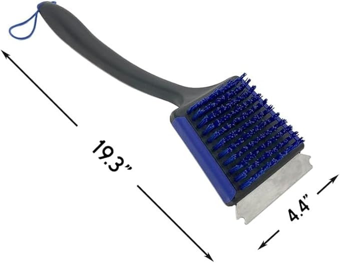 Nexgrill 19" Grill Brush with Scraper – Nylon Bristles for BBQ Cleaning – Heavy-Duty Grill Accessory for Outdoor Cooking, Camping, Tailgating - 530-0040A (2 Pack)