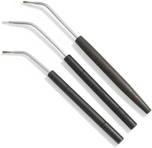 BIRCHWOOD CASEY Angled Cleaning Brushes | Durable Versatile Gun Maintenance Cleaning Scrubbing Nylon, Bronze & Stainless Small Brush Set - Pack of 3