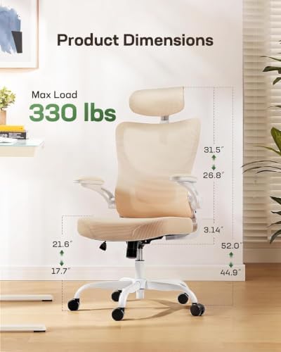 Marsail Ergonomic Office Chair with 3D Armrests, Pack of 4