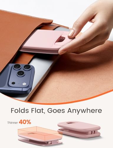 Lamicall Foldable Ultra-Thin Phone Holder, Pink Desk Accessories for Women