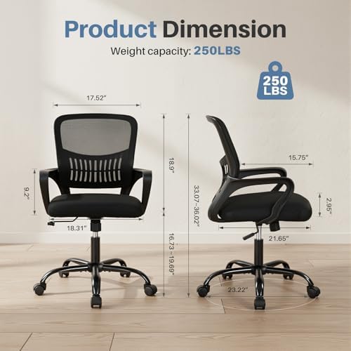 DUMOS Home Office Chair, Computer Desk Chair, Lumbar Support