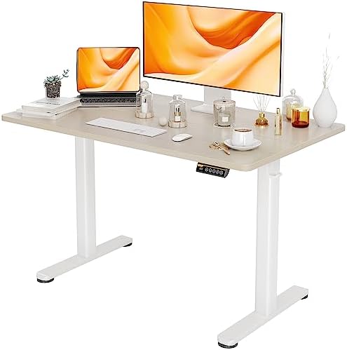 Claiks Electric Height Adjustable Standing Desk, 48x24 Inch, Nature
