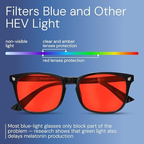 livho High Tech Blue Light Blocking Gaming Glasses - Red Lenses