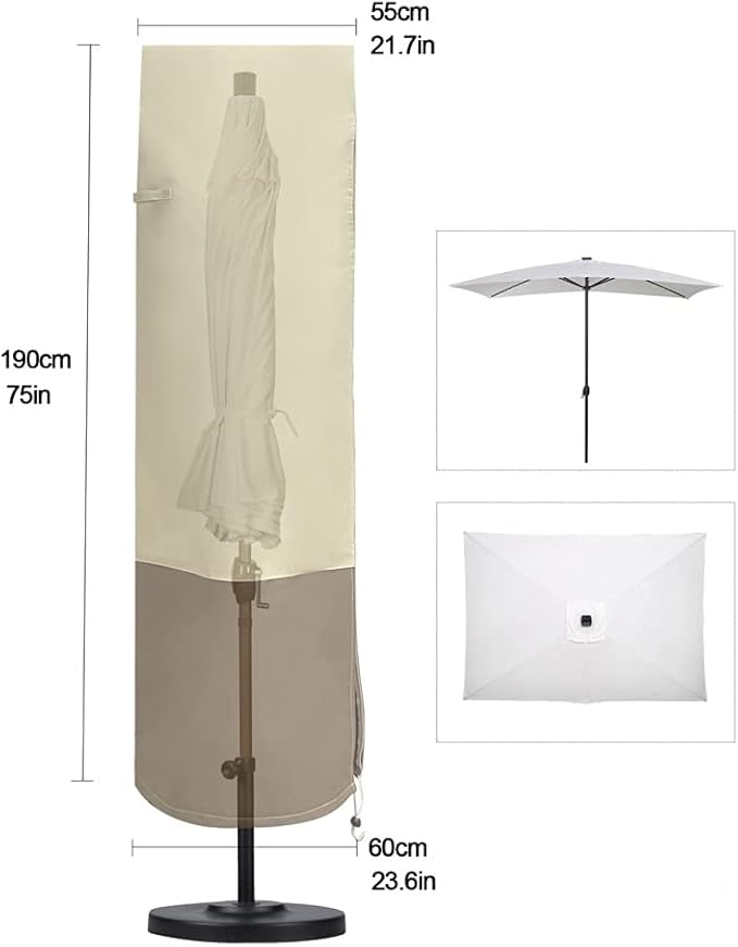 Umbrella Cover Furniture Covers Oxford Waterproof UV-proof Patio 600D Heavy Duty Outdoor Rainproof Durable Lawn Parasol