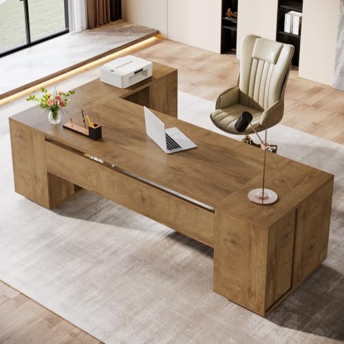 Tribesigns 86" L-Shaped Executive Office Desk, Extra Large Home Office Desk