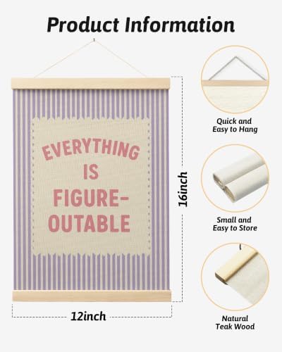 FGFK Everything Is Figureoutable Inspirational Wall Art Poster Hanger Frame