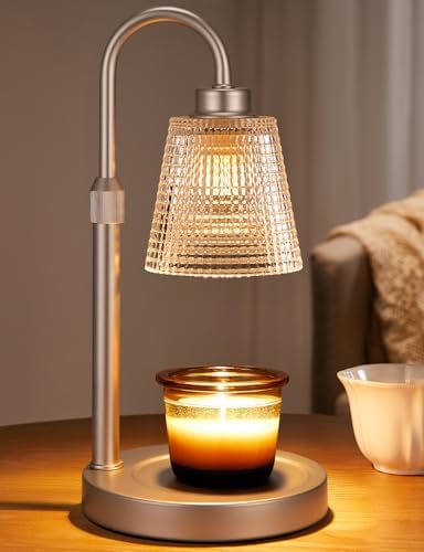 Champagne Gold Candle Warmer Lamp with Timer, Dimmable Candle Warmer for Home Decor, Height Adjustable Candle Lamp for Jar Candles, Birthday Gifts for Women Mom, House Warming Gifts New Home