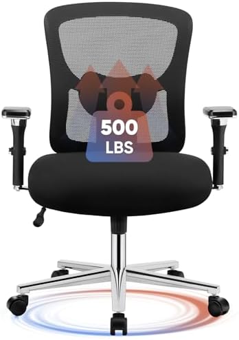 DUMOS Big and Tall Office Desk Chair, 500lbs Heavy Duty Mesh Chair