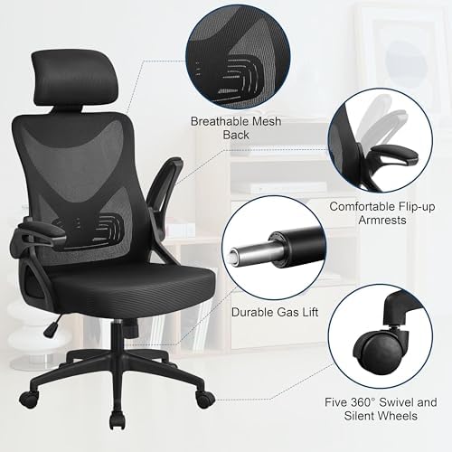 Yaheetech Ergonomic Office Chair with Headrest, Lumbar Support, Black