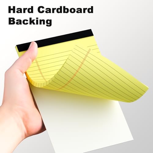AILZFEI 6pcs Small Note Pad 5x8 College Ruled Legal Pads Paper Notepads 6 Pack Study Back Writing Pads 5 x 8 Legal Pads Perforated Narrow Ruled Pads of Paper Yellow