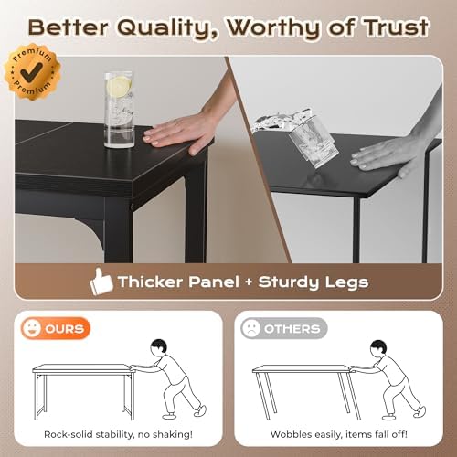 Huuger 63 x 24 inch Desk with Power Outlets & 0.95 Inch Thicker Desktop