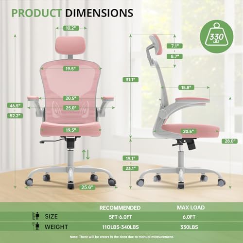 Synorla Office Chair|330LBS Capacity Ergonomic Desk Chair