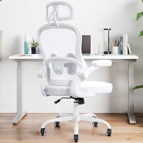 Ergonomic Office Chair,Ultra Thick Spring Cushion Desk Chair,White