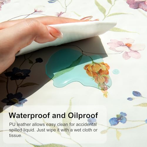 QiyI PU Leather Large Mouse Pad, 31.5" x 15.7", Watercolor Flowers