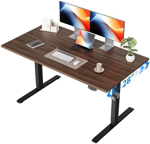 Agilestic 48*28 Inch Height Adjustable Electric Standing Desk, Dark Walnut