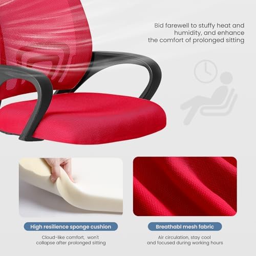 OLIXIS Home Office Chair, Mesh Desk Chair, Ergonomic Lumbar Support