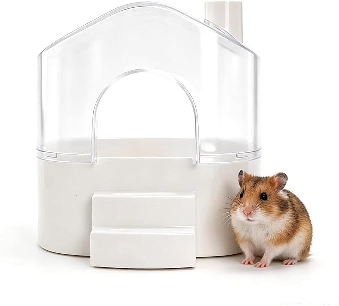 Hamster Sand Bath Container, Hamster Bathtub Digging Sand Container, Large Space for Pygmy Hamsters, Chinchilla, Rats, Mice, Gerbils, Other Small Animal