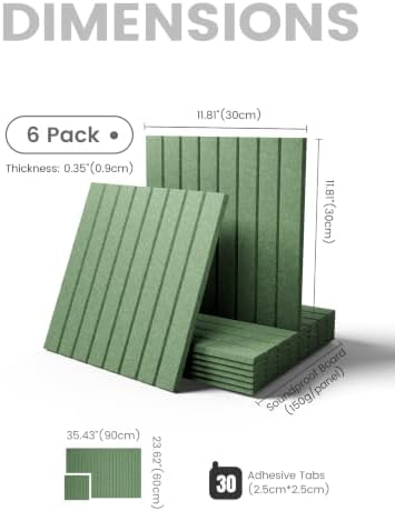 Fluxynara 36" x 24" Large Felt Bulletin Board, Moss Green