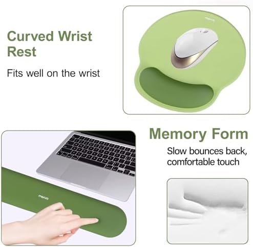 MOSISO Wrist Rest Support for Mouse Pad&Keyboard Set, Olive Green